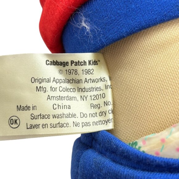 Vintage Cabbage Patch Kids Boy Doll With Brown Hair & Red/Blue Outfit - Picture 7 of 7